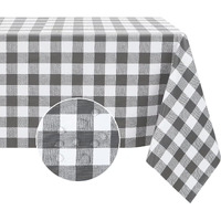 Romanstile Square Vinyl Pvc Tablecloth, 100% Waterproof Buffalo Plaid Plastic Table Cloth, Oil Proof Heavy Duty Wipeable Table Covers For Dining/Camping/Picnic/Outdoor - 60 X 60, Grey And White
