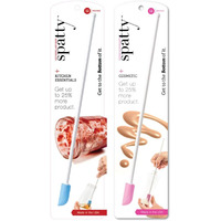 Spatty Daddy Spatula 2 Pack (12 Inch Blue/Pink) Shark Tank Mom Made Scrapes Last Drop From Makeup, Food Jars, Lotion, Beauty Makeup Tool Product Gifts For Women, Grandma, Adult Stocking Stuffers