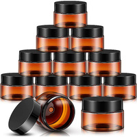 Satinior 24 Pieces Empty Clear Plastic Jars With Lids Round Storage Containers Wide Mouth For Beauty Product Cosmetic Cream Lotion Liquid Butter Craft And Food(Amber Lid,4 Oz)