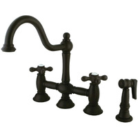 Kingston Brass Ks3795Axbs Bridge Kitchen Faucet, 9-Inch, Oil Rubbed Bronze