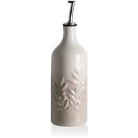 Sweejar Ceramic Olive Oil Dispenser Bottle, 20 Oz Relief Opaque Oil Cruet Protects Oil To Reduce Oxidation, Storage Vinegar, Soy Sauce, Coffee Syrup, Liquids, Set Of 1 (Gradient Fog Gray)