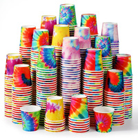 Tiamon 500 Pack 2 Oz Paper Cups, Mini Mouthwash Disposable Bathroom Small Paper Drinking Espresso Cups For Home Office Travel Picnic Party Supplies(Tie Dye)