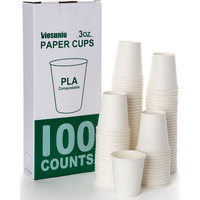 Viosuniu 3Oz. Pla Paper Cups -Bathroom Mouthwash Cups - Small Disposable Paper Cups For Hot And Cold Beverage(100)