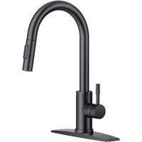 Rious Oil Rubbed Bronze Kitchen Faucet With Pull Down Sprayer, High Arc Modern Classic Sink Faucet Stainless Steel With Deck Plate Fit For 1 Or 3 Hole For Pot Filler Bar Farmhouse Laundry Rv, Orb