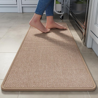 Ydkgl Anti Fatigue Kitchen Mats For Floor, Kitchen Rugs Non Slip Washable, Super Absorbent Oil And Water Linen-Look Woven Runner Rug, Kitchen Sink Mat Standing Mat For Kitchen, Brown 17""X47""