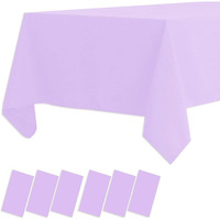 6 Pack Plastic Tablecloths Disposable Plastic Table Covers Table Cloths Bbq Picnic Birthday Wedding Parties Tablecloth Waterproof Oil-Proof Table Cloth Thin Light Weight Purple Table Cover 54 X 108 In