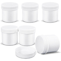 Asevat 6 Pack Airtight Plastic Jars, Leak-Proof Travel Size Jar | Refillable Cosmetic Containers For Creams, Lotions, Tsa-Approved Clear Jars With Secure Lids (1.7Oz, White)