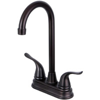 Kingston Brass Kb2495Yl Yosemite Two Handle 4 Inch Centerset Bar Faucet, Oil Rubbed Bronze, 4-3/4 Inch In Spout Reach, Oil Rubbed Bronze