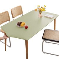 Huierxun Pu Stretch Fitted Rectangle Tablecloth With Elastic Edge 31 X 47 Inch Waterproof Oil Proof Table Cloth Wipeable Table Cover For Indoor Outdoor Furniture Protect (Green,31""X47"")