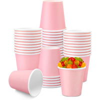Giwrmu 50 Pack 3 Oz Paper Cups, Disposable Bathroom Cups, Mouthwash Paper Cups, 3 Oz Small Cups For Mouthwash, Snack Cups, Espresso(Pink)