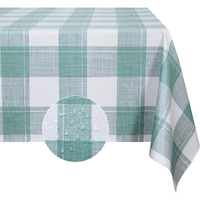 Romanstile Rectangle Plastic Tablecloth, 100% Waterproof Oil-Proof Checkered Pvc Table Cloth, Heavy Duty Vinyl Table Cover For Dining, Camping, Picnic, Outdoor - 52 X 70 Inch, Sage Green Checkered