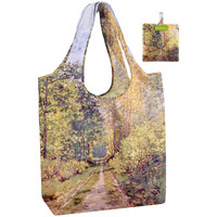 Beegreen Oil Painting Monet Tote Bag - Large Reusable Grocery Bag, Polyester Grocery Bags Gifts For Women,Foldable, Washable, Packable With Handles & Pouch For Shopping, Beach, Work, Summer