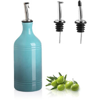 Sweejar Ceramic Olive Oil Dispenser Bottle, Opaque Oil Cruet Protects Oil To Reduce Oxidation, Suitable For Oil, Vinegar, Coffee Syrups & Other Liquids, Pack Of 1, 15.5 Fl Oz (Gradient Blue)