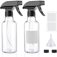 Hethyo Spray Bottles 12Oz Plastic Empty Spray Bottle For Hair Mist/Stream Spraying Heavy Duty Square Water Spray Bottles For Cleaning Solutions, Plants, Essential Oils 2 Pack (12Oz)