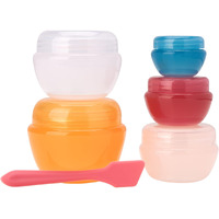 Bliss Travel Containers - 5 Pack Leak Proof Tapered Jar Set With Lid And Spatula - Small Travel Containers For Creams, Lotions, Vitamins, And Small Jewelry, Amalfi Vibes