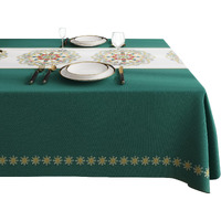 Homoheini Rectangle Table Cloth,100% Waterproof Tablecloth Oil Proof Spill Proof Vinyl Table Cloth, Wipe Clean Plastic Table Cover For Dining, Camping, Indoor And Outdoor 54"" X 120"",Flower-Dark Green