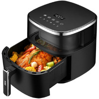 Asz Digital Air Fryer 6 Qt With Window Up - Big Airfryer 6 Presets Preheat Airfry Reheat Bake Roist Broil 400F Airfrier 85% Oil Less,Nonstick Dishwasher-Safe Parts, Automatic Shutoff