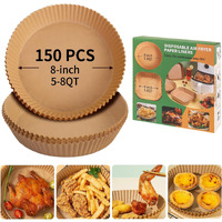 Air Fryer Liners Disposable Paper, 150 Pcs Non-Stick Parchment Paper, Air Fryer Disposable Liners For 5-8Qt Air Fryer, Oil-Proof 8 Inch Airfryer Paper For Frying, Baking, Roasting Microwave (Round)