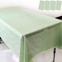 4 Pack Plastic Tablecloths Disposable Plastic Table Covers Bbq Table Cloths Picnic Wedding Birthday Party Tablecloth Oil-Proof Waterproof Table Cloth Light Weight Sage Green Table Cover 54 X 108 In