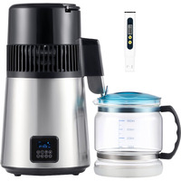 Co-Z Water Distiller For Home, 1350W 4L Distilled Water Machine For Cpap Machine With Control Panel & Glass Container, 1.1 Gal. Stainless Steel Water Distilling Equipment With Essential Oil Wine Modes