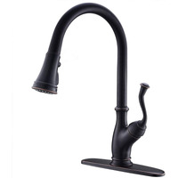 Appaso Bronze Kitchen Faucet With Sprayer, Antique Single Handle High Arc Single Hole Pull Out Kitchen Sink Faucets Oil Rubbed Bronze