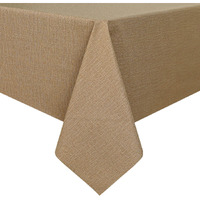 Romanstile 100% Waterproof Pvc Tablecloth, Square Oil Spill Proof Stain Resistant Vinyl Table Cloth, Wipe Clean Plastic Table Covers For Kitchen/Dining/Parties - 54 X 54 Inch, Caramel
