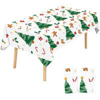 2 Pack Christmas Tree Plastic Tablecloths Disposable Xmax Table Covers Table Cloths For Bbq Picnic Birthday Christmas Parties Covers Waterproof Oil-Proof Table Cloth Thin Table Cloths 54 X 108 In