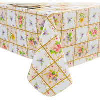 Vinyl Tablecloth With Flannel Backed Waterproof Oil-Proof Pvc Table Cloth Wipeable Spill-Proof Plastic Table Cover For Indoor And Outdoor(Colorful Flowers, 60 X 102 Inch Rectangle)