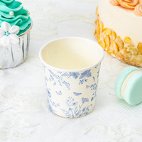 Crisky 6Oz Paper Cups Dixie Cup[100 Pack], Disposable Bathroom Cups, Elegant Blue Floral Small Mouthwash Cup, Hot/Cold Beverage Coffee, Dessert For Birthday Parties, Home-Use, Picnics, Ceremonies