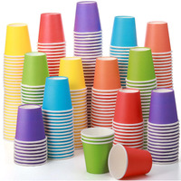 Sawysine 300 Count 3 Oz Disposable Small Paper Cups Bathroom, Mouthwash, Espresso & Snack Cups For Party, Office, Coffee, Juice & Water(Rainbow)