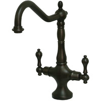 Kingston Brass Ks1775Alls Heritage Single Hole Two Handle Kitchen Faucet, Oil Rubbed Bronze , Oil-Rubbed Bronze, 13 X 8.25 X 2.5