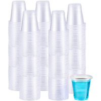 Jaluxing 500 Pack 3.5 Oz Clear Plastic Cups, Small Disposable Mouthwash 3.5 Ounce Bathroom Cups (Formerly Fuling)