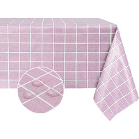 Romanstile Rectangle Plastic Tablecloth, 100% Waterproof Oil-Proof Checkered Pvc Table Cloths, Heavy Duty Vinyl Table Covers For Dining, Camping, Picnic, Outdoor - 60 X 102 Inch, Pink