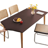 Huierxun Pu Stretch Fitted Rectangle Tablecloth With Elastic Edge 31 X 51 Inch Waterproof Oil Proof Table Cloth Wipeable Table Cover For Indoor Outdoor Furniture Protect (Coffee,31""X51"")