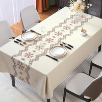 Homoheini Rectangle Table Cloth,100% Waterproof Tablecloth Oil Proof Spill Proof Vinyl Table Cloth, Wipe Clean Plastic Table Cover For Dining, Camping, Indoor And Outdoor 54"" X 78"",Snowflake