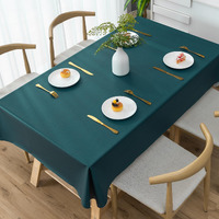 Homoheini Rectangle Table Cloth,100% Waterproof Tablecloth Oil Proof Spill Proof Vinyl Table Cloth, Wipe Clean Plastic Table Cover For Dining, Camping, Indoor And Outdoor 54"" X 120"",Navy Blue