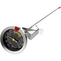Kt Thermo Oil Deep Fry Thermometer Candy Thermometer With 12 Inch Stem And Pot Clip,Instant Read Food Meat Thermometer For Smoker Baking Grilling Liquid (Stainless Steel)