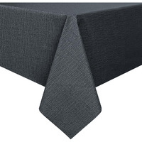 Romanstile 100% Waterproof Pvc Tablecloth, Square Oil Spill Proof Stain Resistant Vinyl Table Cloth, Wipe Clean Plastic Table Covers For Kitchen/Dining/Parties - 54 X 78 Inch, Charcoal