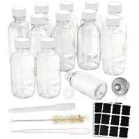 Z-Synka 2Oz Small Glass Bottles With Lids,60Ml Boston Round Wellness Shot Bourbon Whiskey Sample Bottles 2Oz For Liquor,Juices,Sauces,Essential Oils,Hot Sauce,Leak Proof 12 Pack