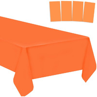 Amocytec 4 Pack Orange Plastic Tablecloths Disposable Xmas Table Covers Table Cloths Bbq Picnic Birthday Christmas Parties Covers Waterproof Oil-Proof Table Cloth Thin Party Table Cloths 54 X 108 In
