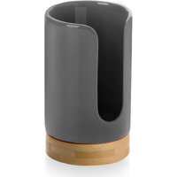 Viosuniu Ceramic Bathroom Cups Dispenser - 3-5 Oz Disposable Paper & Plastic Bathroom Cups Holder - Mouthwash Cups Dispenser For Bathroom, Guest Toiletries, Countertop, Coffee - Bpa Free (Grey)