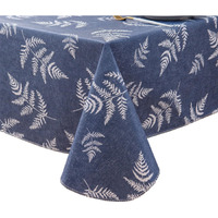 Pioggia Vinyl Tablecloth With Flannel Backed Waterproof Oil-Proof Pvc Table Cloth Stain-Resistant Wipeable Easy Care Table Cover For Indoor And Outdoor (Blue Pattern 2, 60 X 84 Inch Rectangle)