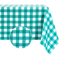 Romanstile Rectanglevinyl Pvc Tablecloth, 100% Waterproof Buffalo Plaid Plastic Table Cloth, Oil Proof Heavy Duty Wipeable Table Covers For Dining/Camping/Picnic/Outdoor - 60 X 84, Teal Green