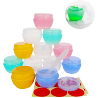 Wopanxye 12Pack 20G Refillable Cosmetic Container, 20Ml Frosted Small Sample Jars With Inner Liner For Oils Salves Creams Lotions Powder Makeup Eye-Shadow Nails Beads Toner, Free Spatulas & Labels