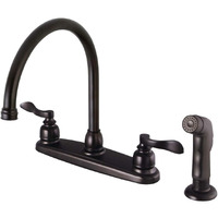 Kingston Brass Fb795Nflsp Nuwave French 8-Inch Centerset Kitchen Faucet With Sprayer, 8-3/4 Inch In Spout Reach, Oil Rubbed Bronze