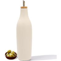 Homcdaly Ceramic Olive Oil Dispenser For Kitchen, Stoneware 16Oz Oil And Vinegar Bottles Dispenser, Kitchen Dispenser Bottle For Evoo Vinegar Syrups, Modern Farmhouse Design(W)