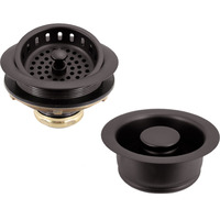Westbrass D2165-12 Post Style Large Kitchen Basket Strainer With Waste Disposal Flange And Stopper, Oil Rubbed Bronze
