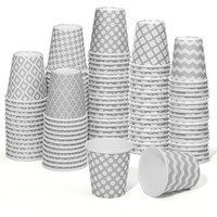 Sawysine 300 Count 3 Oz Disposable Small Paper Cups For Bathroom, Mouthwash, Coffee & More Mini Cups For Supermarket, Birthday Party, Travel, Picnic & Bbq(Geometric Gray Style)