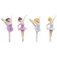4 Pcs Dancing Ballerina Girl Figurine, Miniature Ballerina Girl Figure Collection Playset Doll Toy, Ballerina Girl Cake Topper, Ballerina Girl Plant Pot Craft Dollhouse Decoration, Cake Decoration