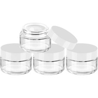 Tuzazo 1Oz Glass Jars With White Lids, 4 Pack Small Glass Jars With Inner Liners & Stickers Refillable Empty Cosmetic Containers For Creams, Lotions, Body Butters, Powders